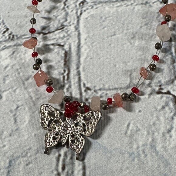 Butterfly Necklace18” Beaded Y2K Fashion Style - Picture 5 of 8